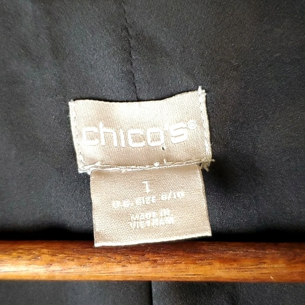 Chico's Black and Pink Floral Blazer‎ Jacket - Picture 6 of 9